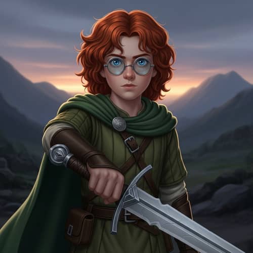 Epic Hero with Fiery Red Hair: A Dramatic Narrative