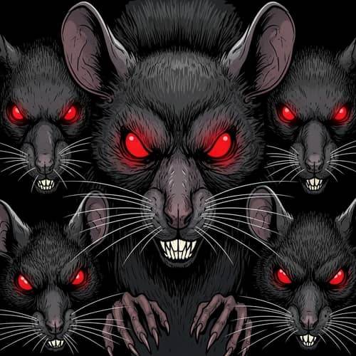 Menacing Demonic Rats: Horror Comic Sketch