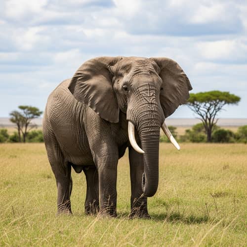 Majestic African Elephant in the Savanna