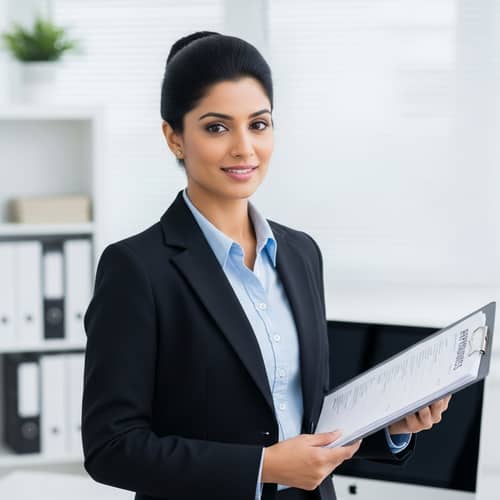 Professional South Asian Woman in Office | Business Success