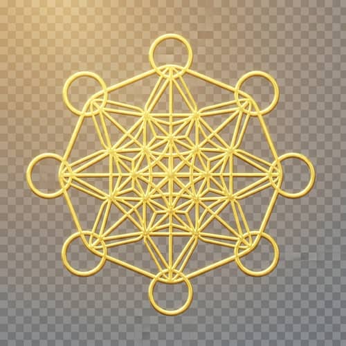 Golden Metatron Symbol on Transparent PNG Background