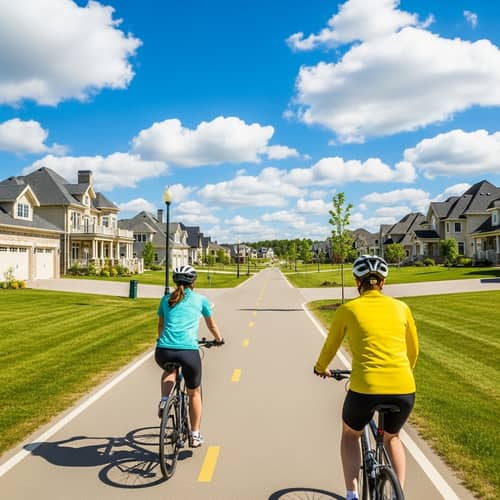 Luxurious Bike Path Town | Greens & Yellows Palette
