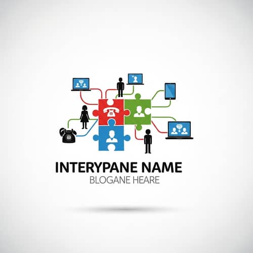 Interconnectedness Logo Design | People & Devices Linked Together