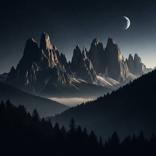 Starry Night Sky Mountain Wallpaper