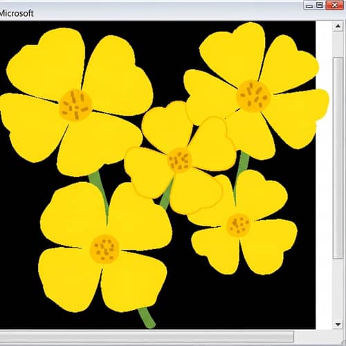 Hand-Drawn Yellow Flowers in Paint Style