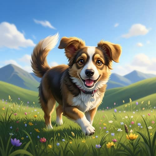 Adorable Medium-Sized Dog Playing in Natural Habitat