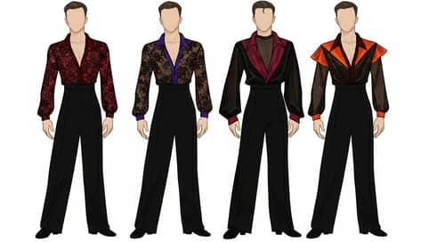 Male Latin Dance Costume Design Sketch | Sensual & Confident