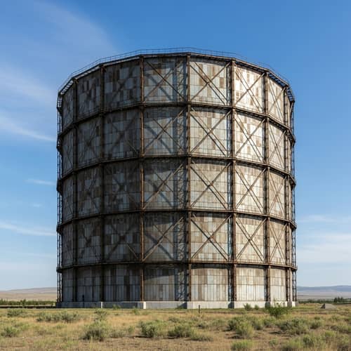 Gas Holder in Kazakhstan | Industrial Structure in Central Asia