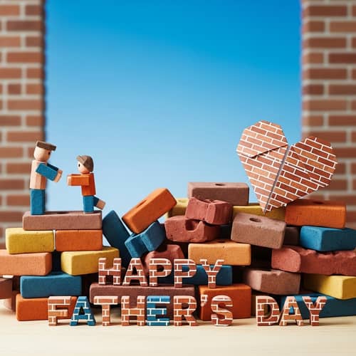 Happy Father's Day Celebration with Colorful Bricks