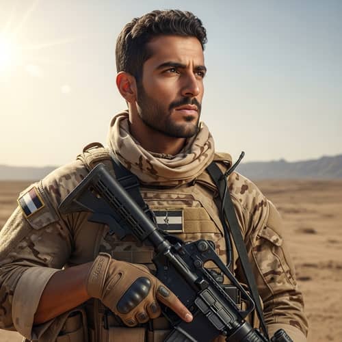 Middle-Eastern Soldier in Modern Combat Attire