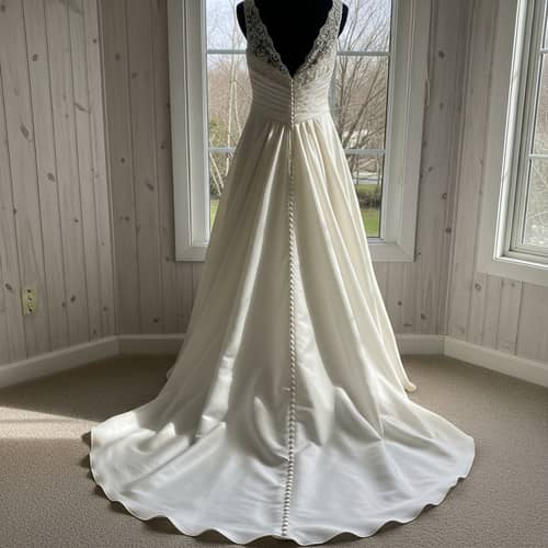 Resplendent Wedding Dress | A-Line Silhouette in Creamy Silk