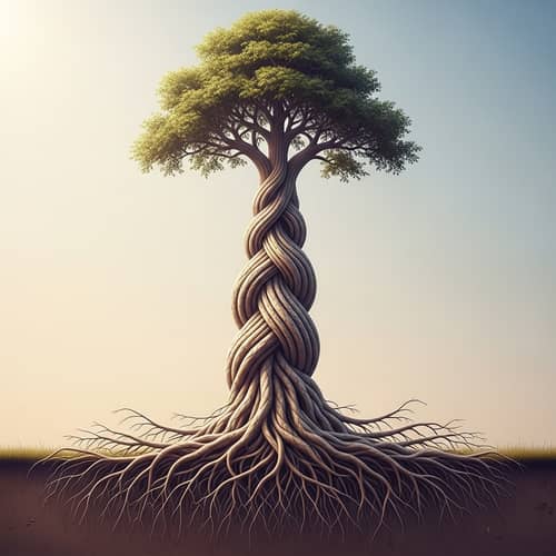 Roots Transforming into Tree Trunk - Organic Artistry