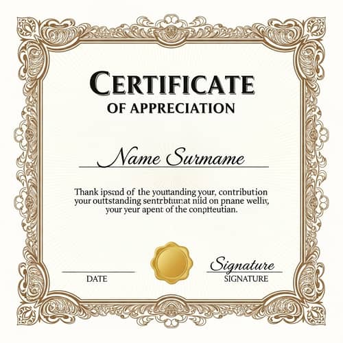 Elegant Certificate of Appreciation Design