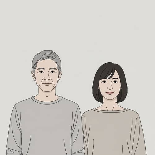 Middle-Aged People in Minimalist Style