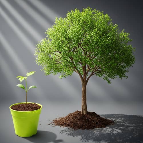 From Sapling to Majestic Tree: Growth and Transformation Visualized