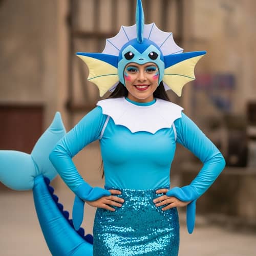 Hispanic Woman Vaporeon Costume | Joyful Vaporeon Cosplay Hispanic Woman Vaporeon Costume | Joyful Vaporeon Cosplay
