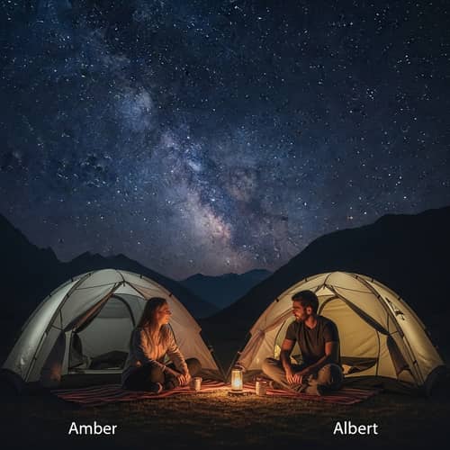 Stargazing Adventure: Amber and Albert's Camping Night