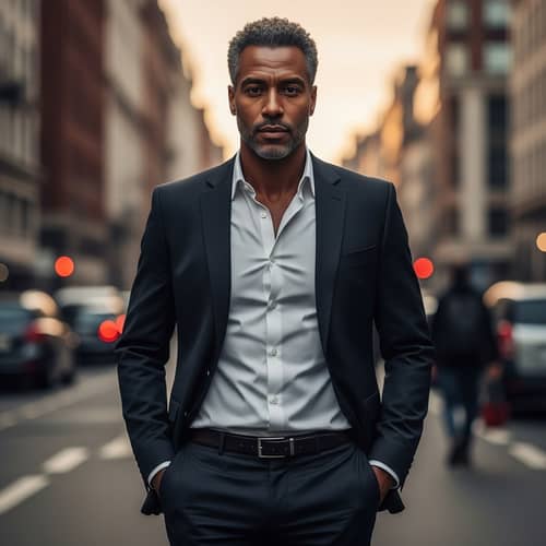 Intimidating African Man with Handsome Face and Perfect Physique
