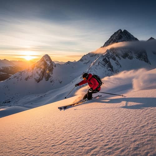 Expert Skier in Breathtaking Winter Scene