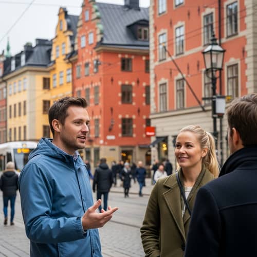 Scandinavian Conversation on Stockholm Streets