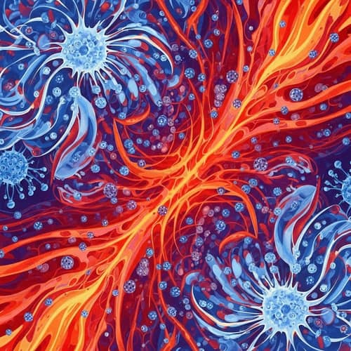 Vivid Enterovirus Meningitis Art - Abstract Representation