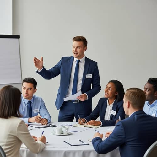 Motivated BNI Member Encouraging New Invites with Positive Pressure