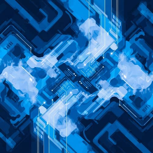 Blue Abstract Physical Cloud Server Design