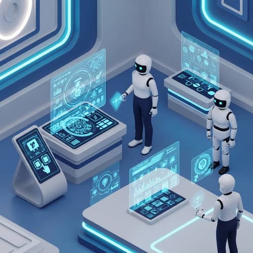 Futuristic & Cool: AI-Driven Scene with Holographic Projections