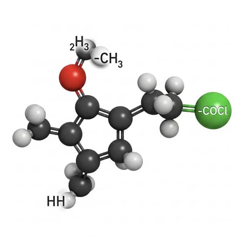 Molecular Structure of 3-Methylhexanoyl Chloride