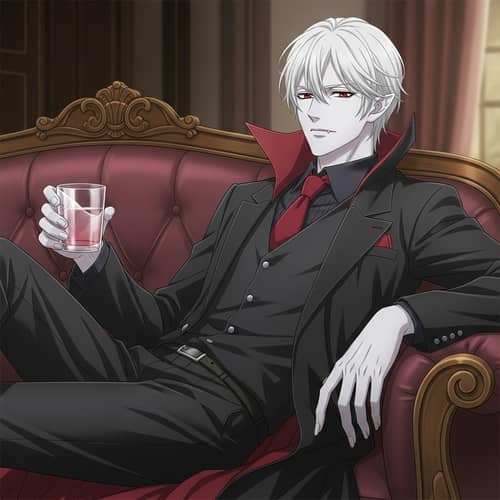 Albino Vampire Anime Illustration