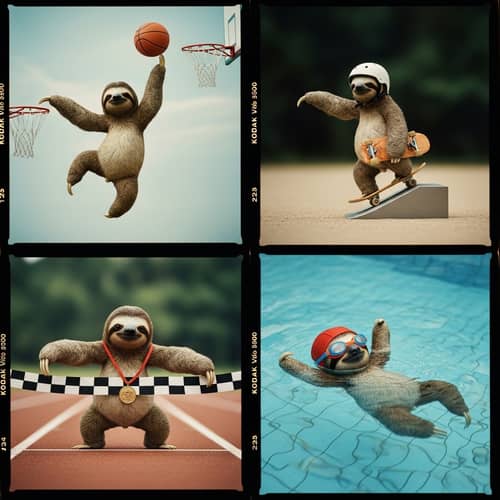 Sloth Engaging in Sports Activities | Kodak Vision3 500