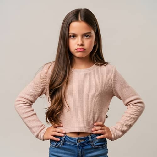 Stylish Hispanic Girl, 12, Radiating Confidence | Trendy Outfit