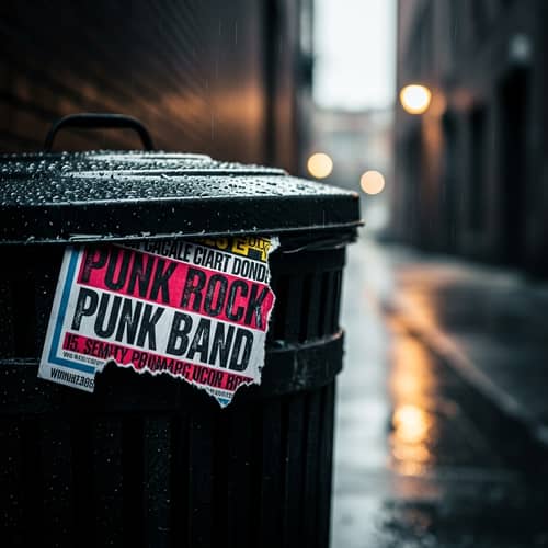 Gritty Urban Photography: Colorful Flyers in Trash Can