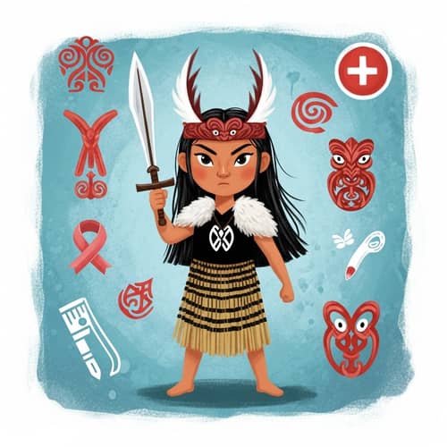 Brave Maori Girl Warrior: Strength & Perseverance in Vibrant Colors