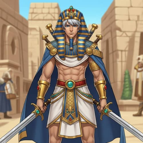 Epic Ancient Pharaoh Warrior Character with Swords