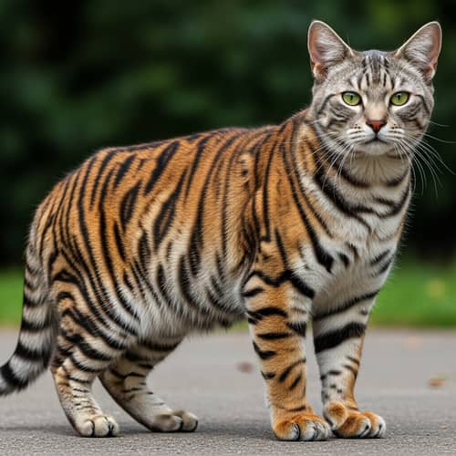 Grey Shirazi Cat with Tiger Markings