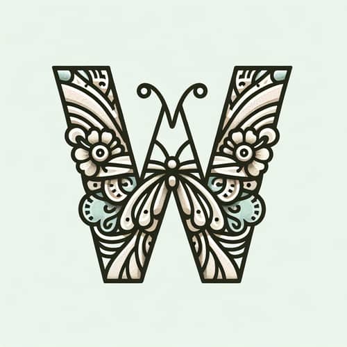 Butterfly-Inspired 'W' Minimalist Logo Design