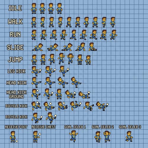 Pixel Art Soccer Sprite Sheet for Game Development Pixel Art Soccer Sprite Sheet for Game Development