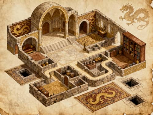 Ancient Fantasy Palace Floor Plan