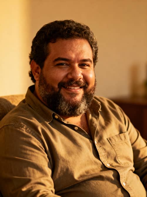 Portrait of a Bearded Brazilian Man in 40s