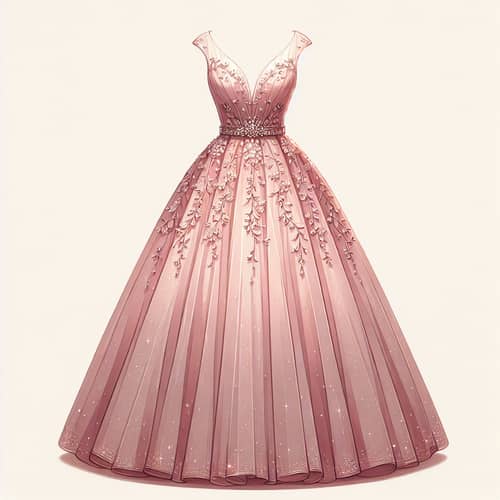 Soft Pink European Ball Gown with Floral Embroidery | Shop Now