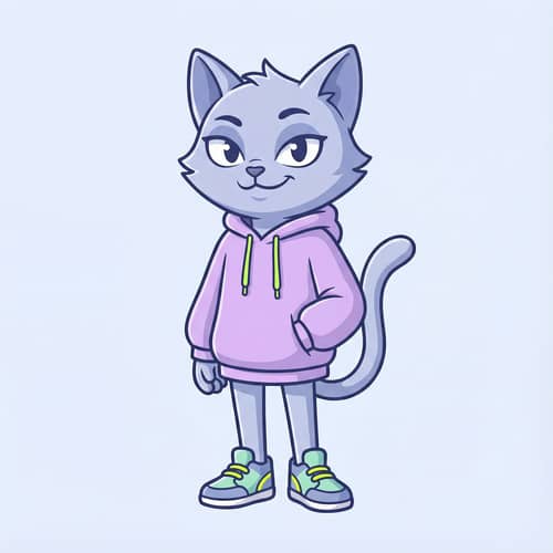 Trendy Teen Cat Mascot Design for Cool Vibes