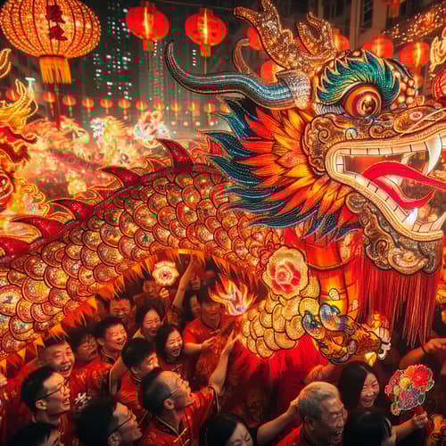 Vibrant Chinese New Year Dragon Celebration