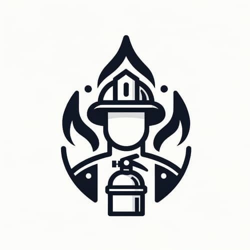 Fire Safety Logo Design - Minimalist Style for Preventative Measures