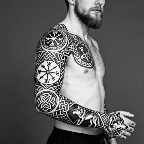 Intricate Viking Tattoo Sleeve Design