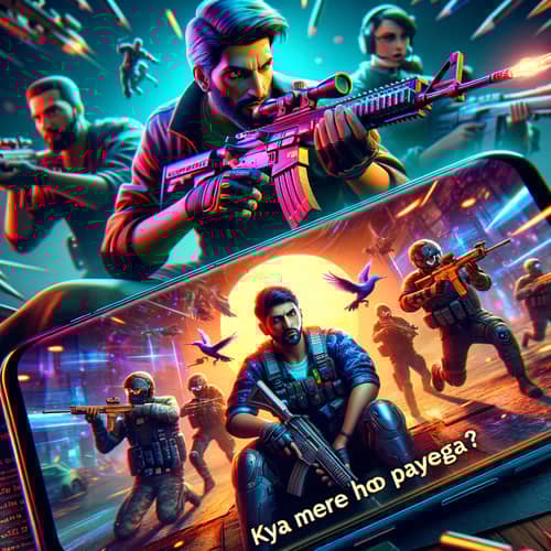 High-Intensity Mobile Competitive Shooter Gaming Scene