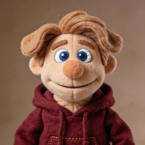 Create a Male Muppet with Maroon Hoodie