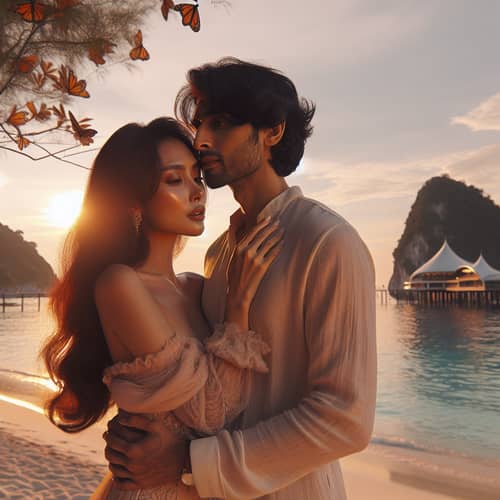 Romantic Anniversary Beach Celebration at Sunset