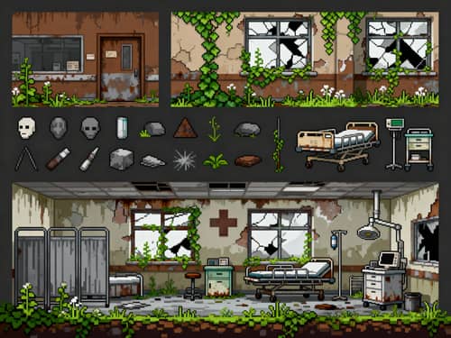 Pixel Art Hospital Sprite Sheet for Indie Games