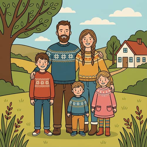 Charming Family Portrait in High Resolution Charming Family Portrait in High Resolution